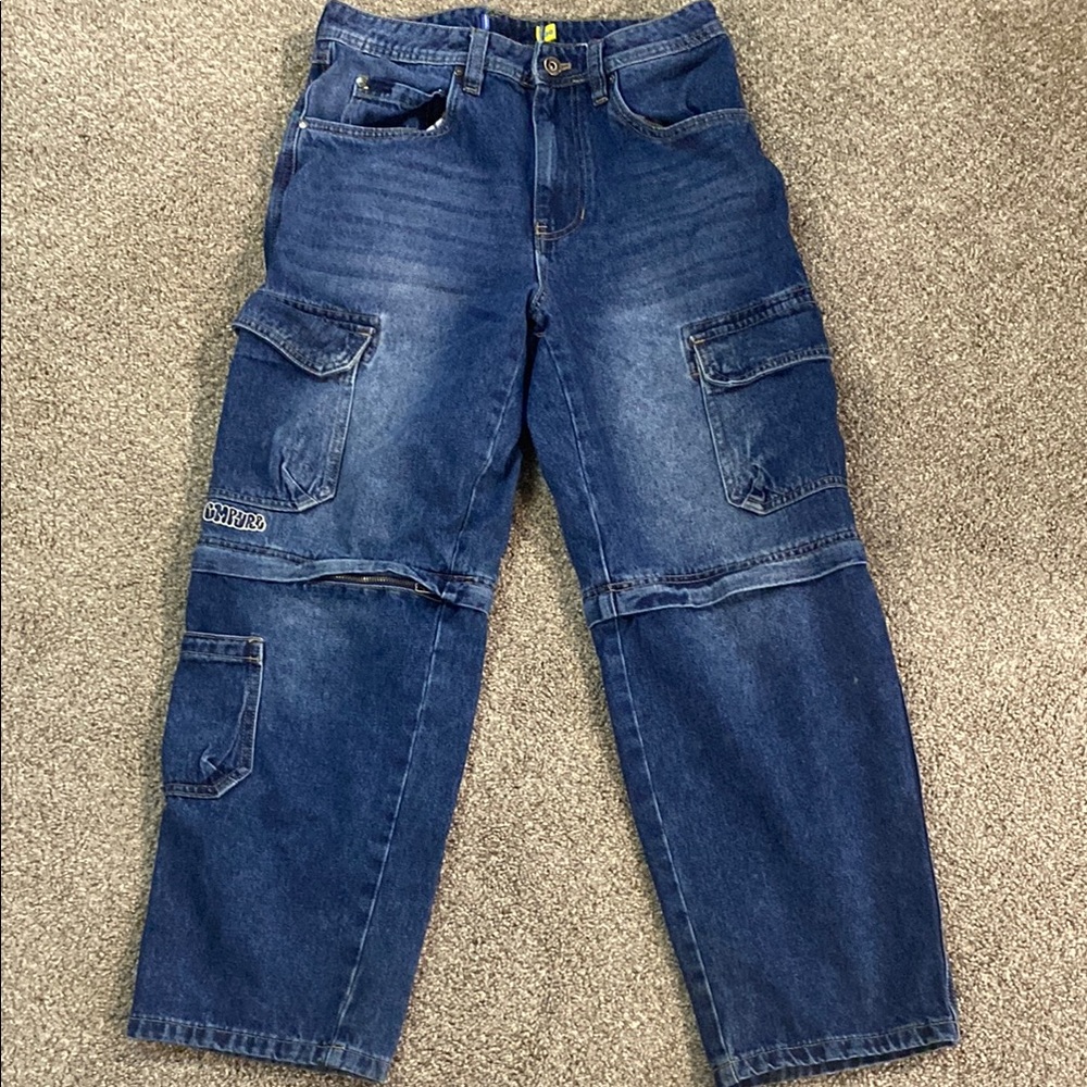 Blue Denim Cargo Jeans